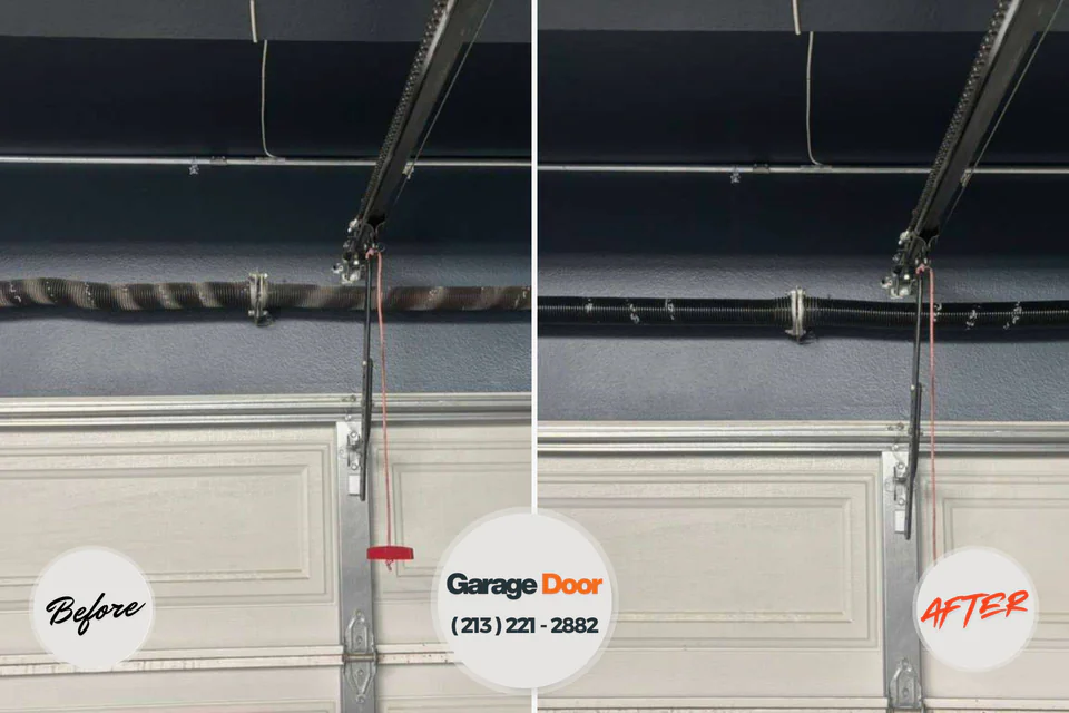 Before and after: garage door repair Newburg, WI